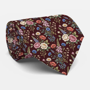 Wildflower Faux Silk English Garden Gentleman's Tie