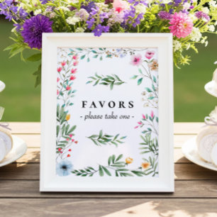 Wildflower Favours - Please Take One Sign