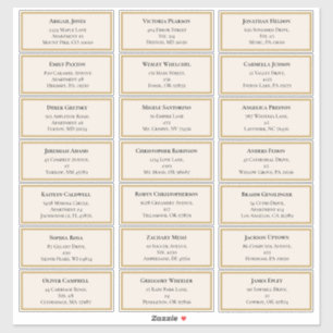 Wildflower Fern Beige Gold Wedding Guest Address