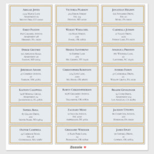 Wildflower Fern Dusty Blue Wedding Guest Address