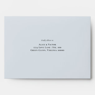 Wildflower Fern Dusty Blue Wedding Self-Addressed Envelope