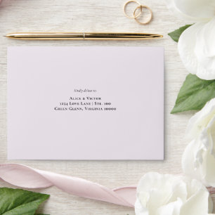 Wildflower Fern Lavender Wedding Self-Addressed Envelope