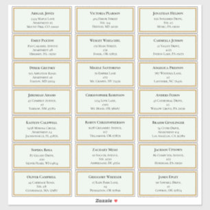 Wildflower Fern Mint Green Wedding Guest Address