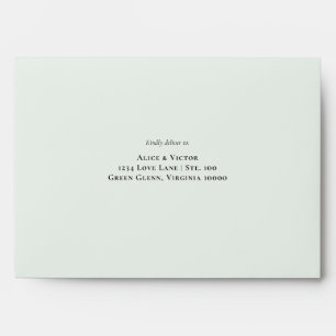 Wildflower Fern Mint Green Wedding Self-Addressed Envelope