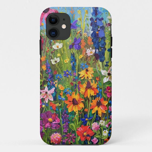 Wildflower field Acrylic painting Case-Mate iPhone Case (Back)