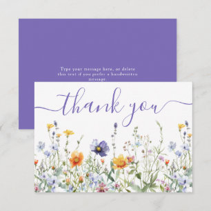 Wildflower Field Baby Shower Thank You Card