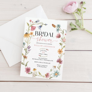 Wildflower Field Boho Bridal Shower Invitation
