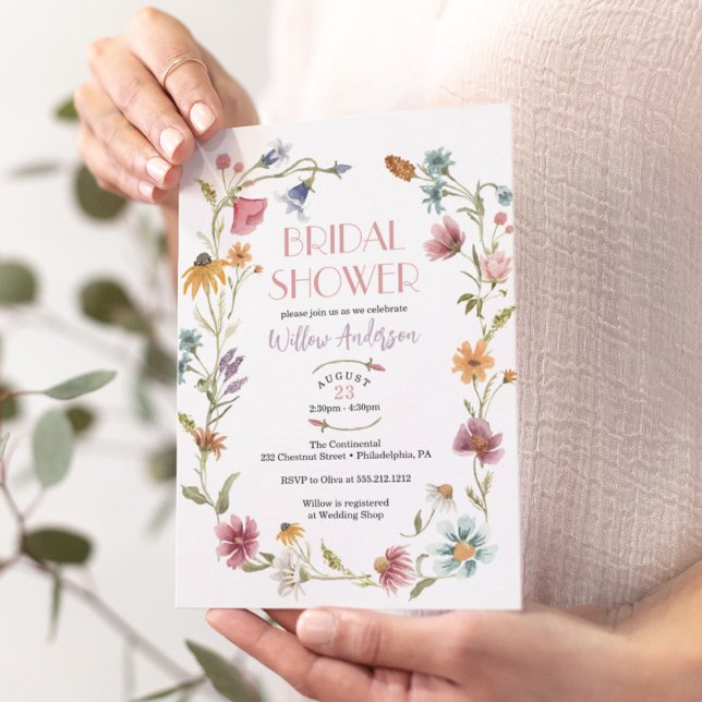 Wildflower Field Boho Bridal Shower Invitation (Creator Uploaded)