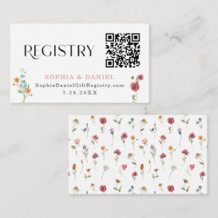 Wildflower Field Boho Bridal Shower Registry Card
