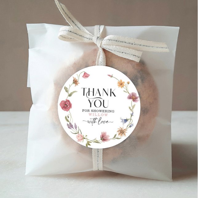 Wildflower Field Boho Favour Thank You Sticker (Creator Uploaded)
