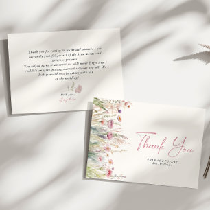 Wildflower Field Bridal Shower Thank You Card