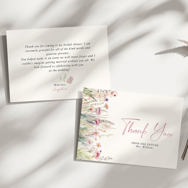 Wildflower Field Bridal Shower Thank You Card (Creator Uploaded)