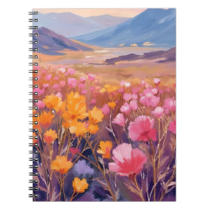 Wildflower Field Floral Landscape Painting Notebook