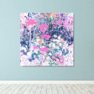 Wildflower Field Impressionism -Pink Canvas Print