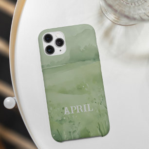 Wildflower field in green watercolor iPhone 16 case