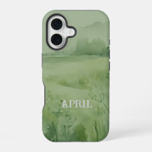 Wildflower field in green watercolor