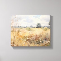 Wildflower Field Landscape Oil Painting