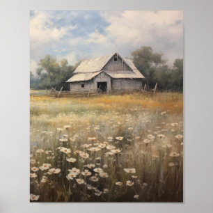 Wildflower Field Oil Painting Poster
