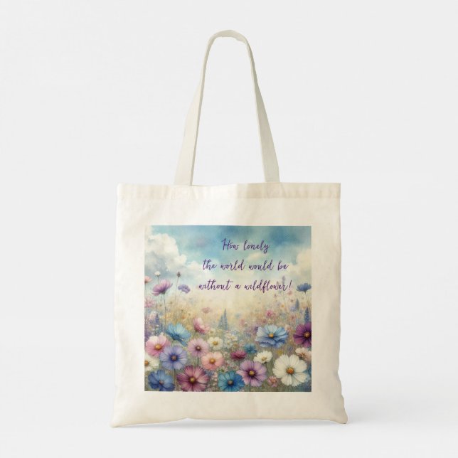 Wildflower Field & Quote Tote Bag (Back)