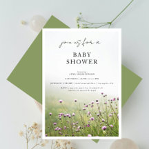 Wildflower Field Sage Green  Baby Shower