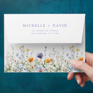Wildflower Field Wedding Envelope