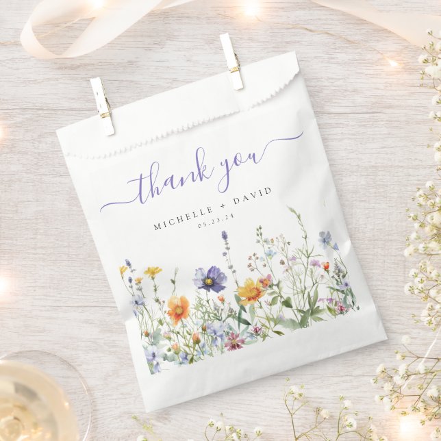 Wildflower Field Wedding Favour Bags (Clipped)