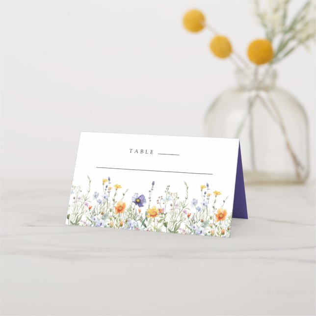 Wildflower Field Wedding Place Card (Front)
