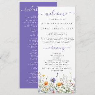 Wildflower Field Wedding Programme