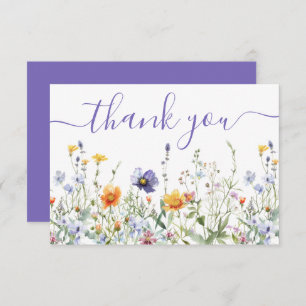 Wildflower Field Wedding Thank You Card