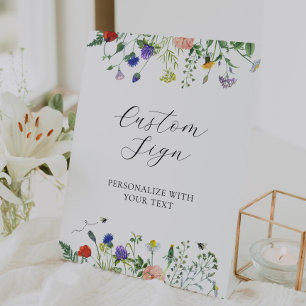 Wildflower Fields and Bees Custom Text Sign