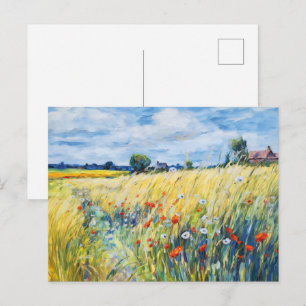 Wildflower Fields by the Havel River Postcard