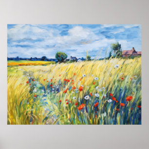 Wildflower Fields by the Havel River Poster