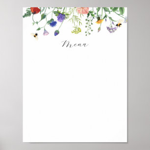 Wildflower Fields Menu Sign