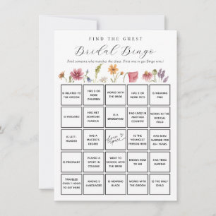 Wildflower Find the Guest Bridal Bingo Game Card