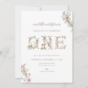 Wildflower First Birthday Invitation