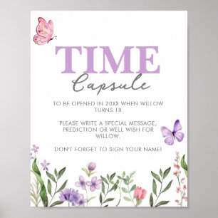 Wildflower First Birthday Time Capsule Poster