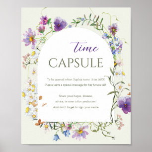 Wildflower First Birthday Time Capsule Poster