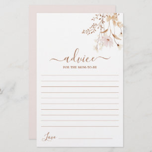 Wildflower Floral Advice for the Mum To Be card