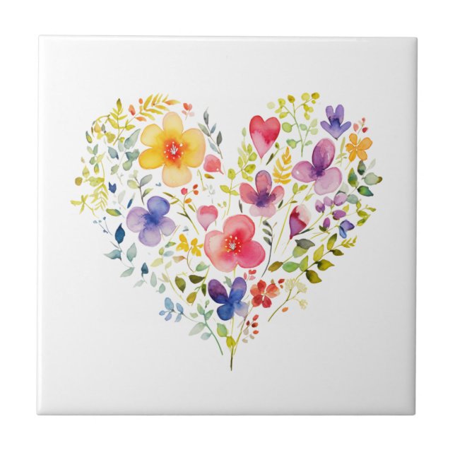 Wildflower Floral All Occasion Note Card Blank Tile (Front)