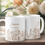 Wildflower Floral Any Colour Line Drawn Bridesmaid Coffee Mug<br><div class="desc">Wildflower wedding gift mug for anyone in your wedding party. Easy to personalise a mug your maid of honour, bridesmaids etc and you can also add the name of the bride and groom and their wedding date on the opposite side. Simple and elegant boho floral design with line drawn wildflowers....</div>