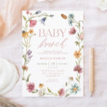 Wildflower Floral Baby Brunch Invitation<br><div class="desc">Celebrate your baby arrival with this Little Wildflower Floral Baby Shower invitation! The design is perfect for any baby shower,  and comes with matching labels to share the happy news. Wildflower Floral Baby Brunch</div>