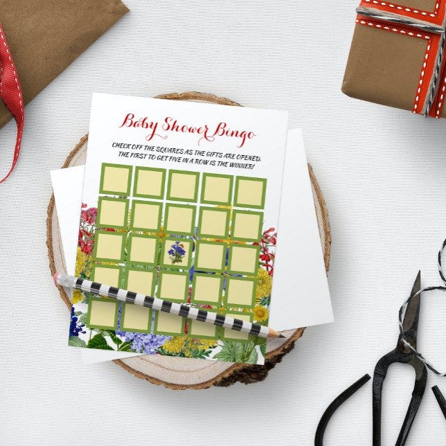 Wildflower Floral Baby in Bloom Shower Bingo Game Flyer (Creator Uploaded)
