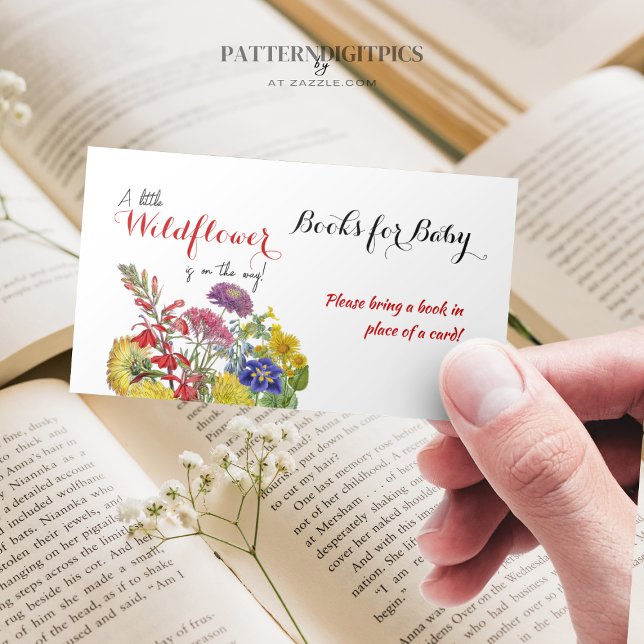 Wildflower Floral Baby Shower Books for Baby Game Business Card (Creator Uploaded)