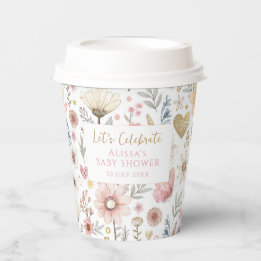 Wildflower Floral Baby Shower Coffee Paper Cups