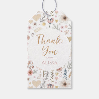 Wildflower Floral  Baby Shower Favour Gift Tags