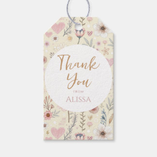 Wildflower Floral  Baby Shower Favour Gift Tags