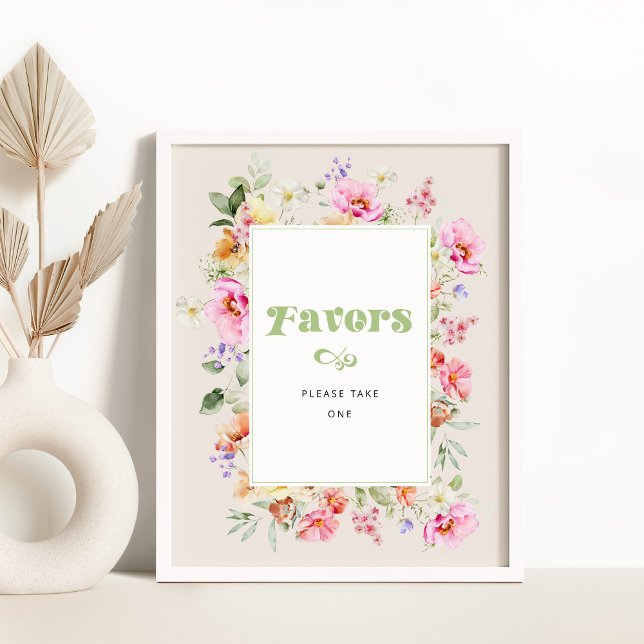 Wildflower floral baby shower Favours Poster (Creator Uploaded)