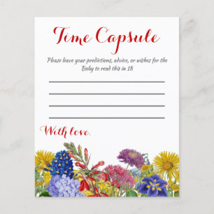 Wildflower Floral Baby Shower Time Capsule Game