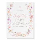 Wildflower Floral Baby Shower Welcome Foam Sign