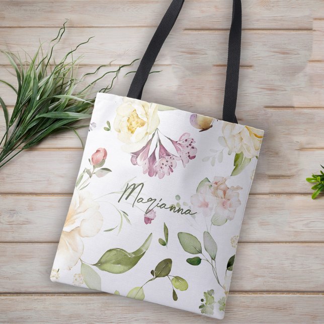 Wildflower Floral Bachelorette Bridesmaid Gift Tote Bag (Creator Uploaded)